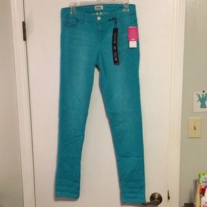 Celebrity Pink Low Rise Skinny Teal Jeans